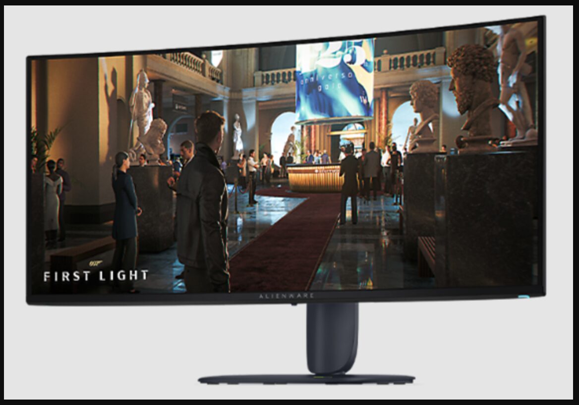 ゲームのワンシーンを大画面で映す湾曲ウルトラワイドのAlienware AW3926QW