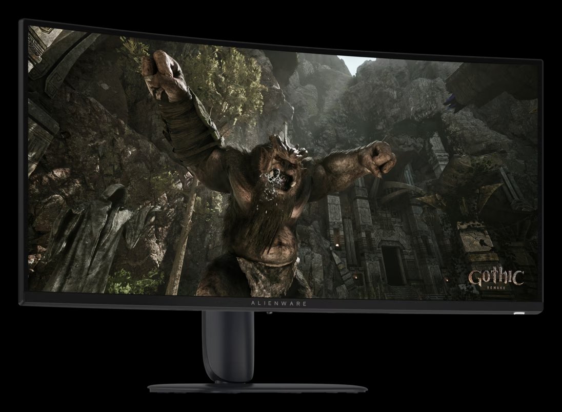 Alienware AW3426DWMの製品画像。34型湾曲VAパネルのウルトラワイドゲーミングモニター