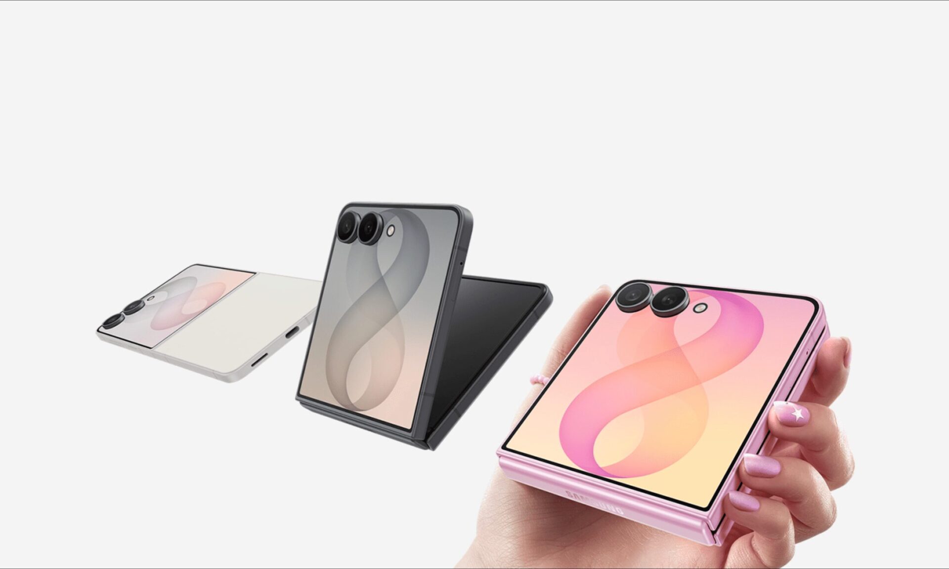 Galaxy Z Flip8の3色のカラーバリエーション