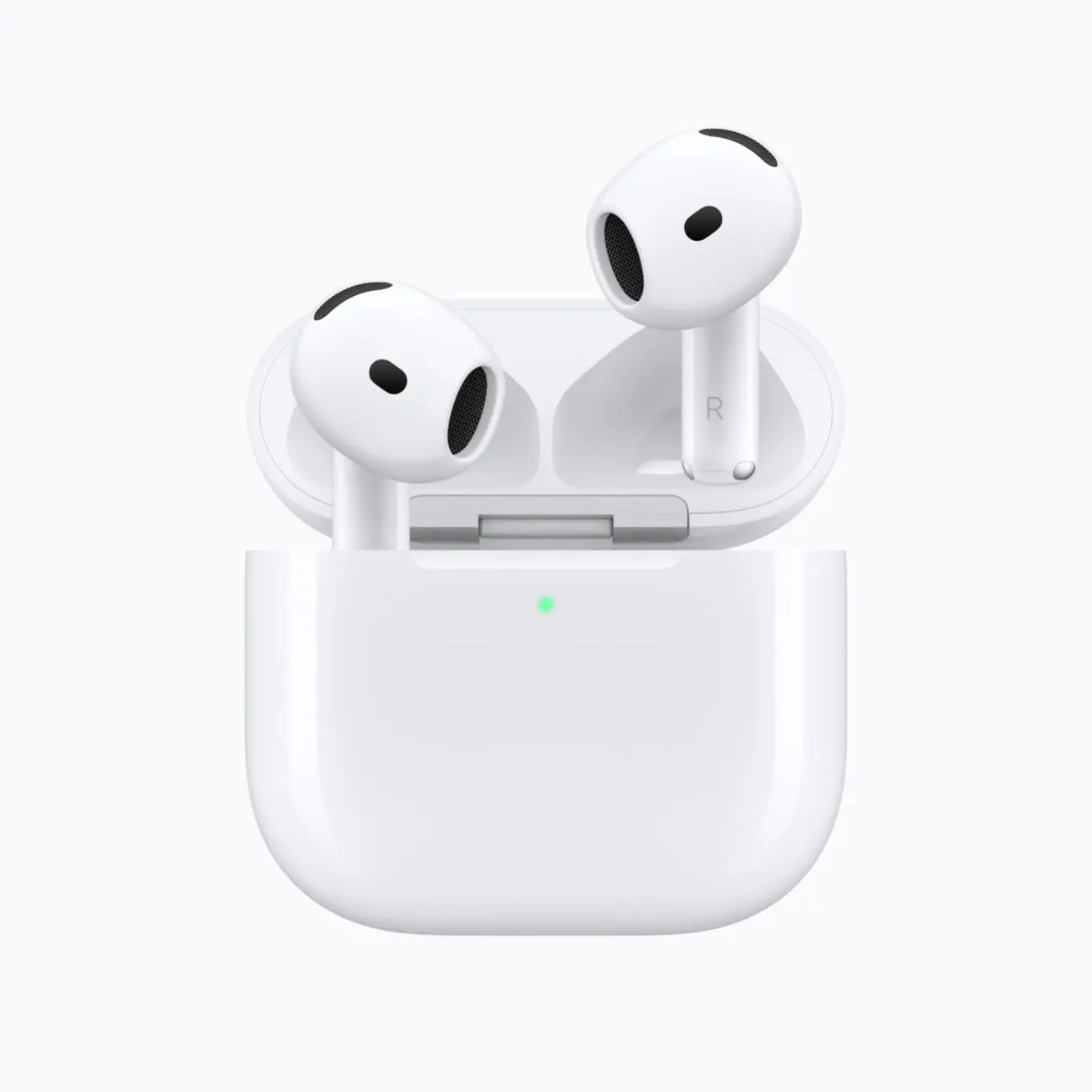 AirPods 5本体を寄りで写した、イヤーチップのないオープンイヤー型の外観