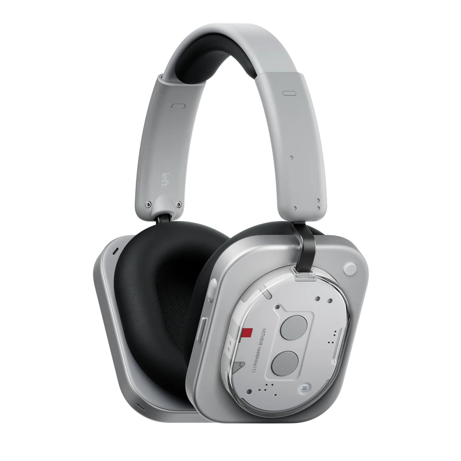 Nothing Headphone (1) のホワイトを斜め前から写した公式画像